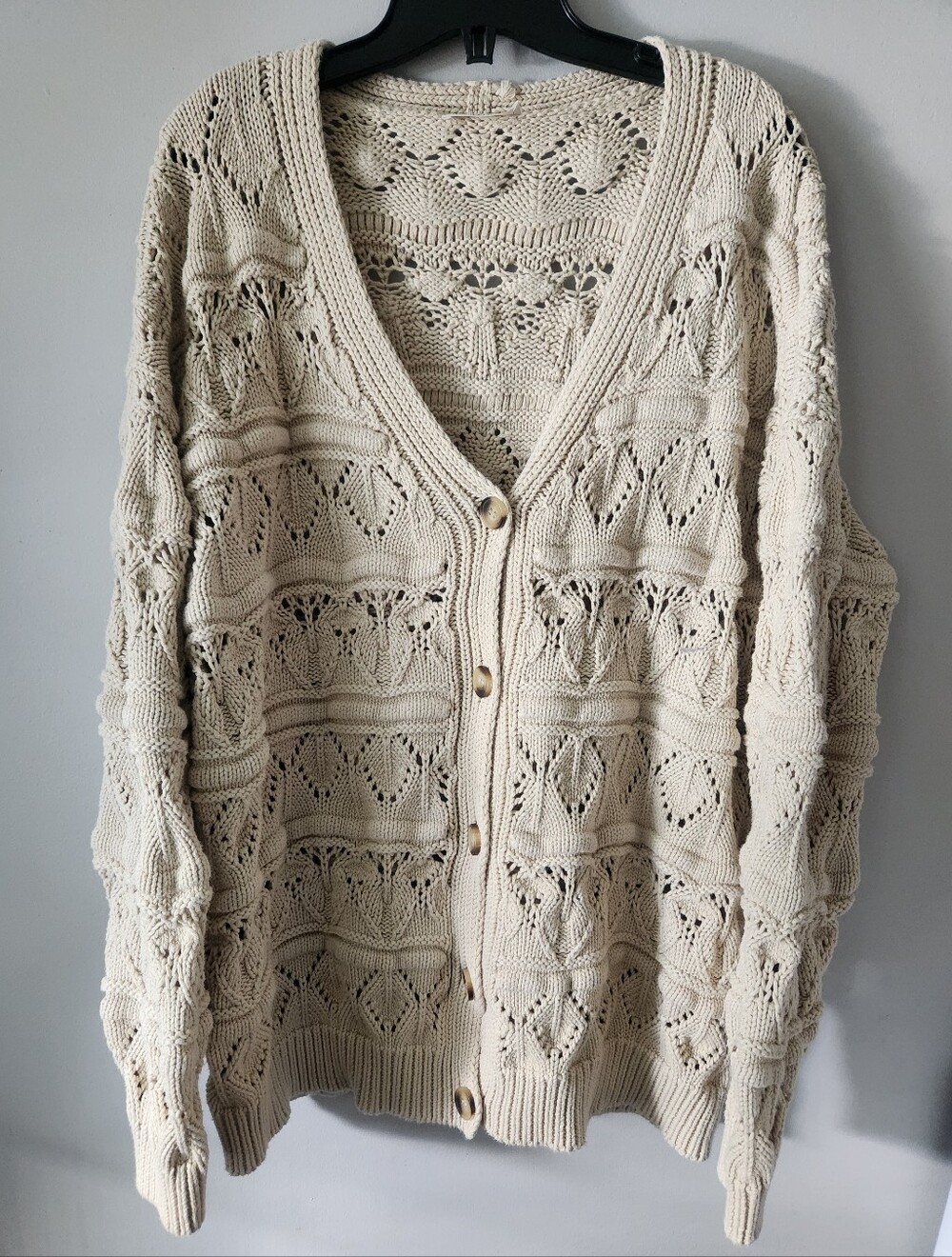 Neuflora Daphne Knit Pointelle Cotton Cardigan